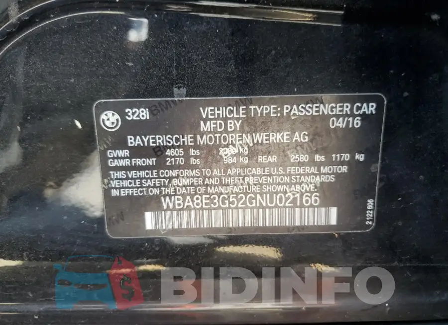 WBA8E3G52GNU02166 Photo# 12