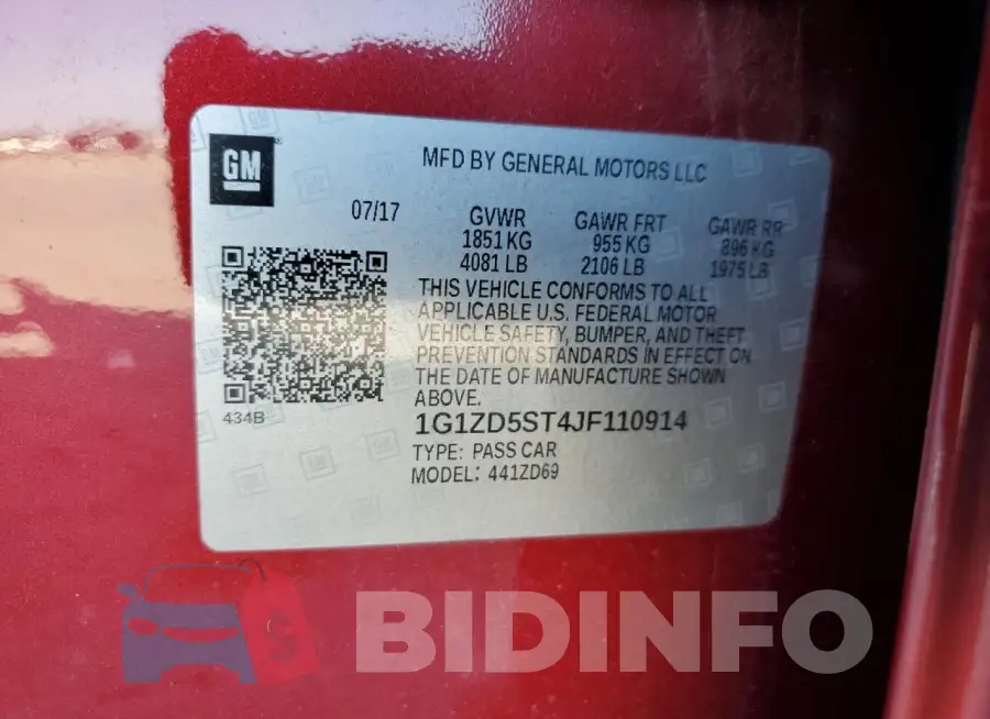 1G1ZD5ST4JF110914 Photo# 12