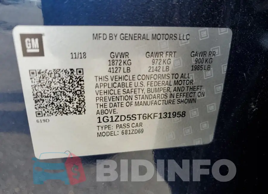 1G1ZD5ST6KF131958 Photo# 12