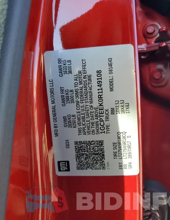 1GCPTEEK0R1149108 Photo# 12