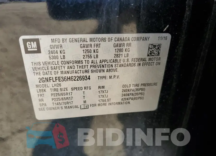 2GNFLFE36H6226934 Photo# 13