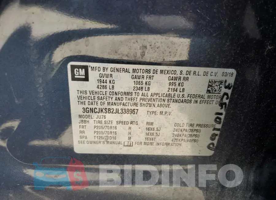 3GNCJKSB2JL338967 Photo# 13