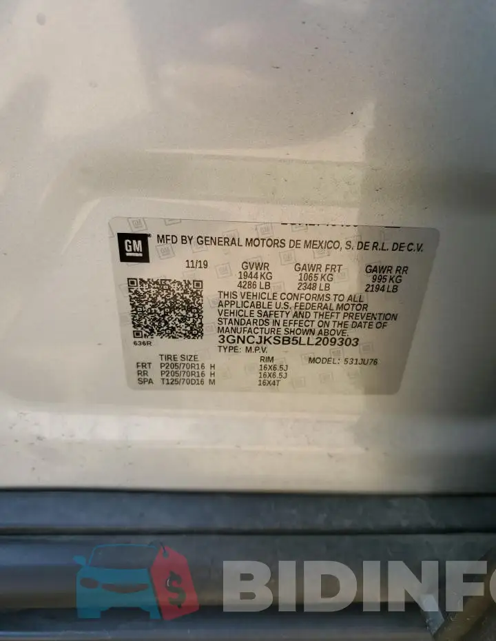 3GNCJKSB5LL209303 Photo# 12