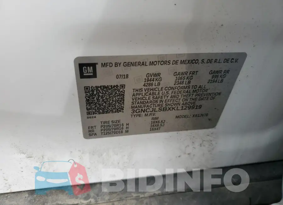 3GNCJLSBXKL129919 Photo# 13