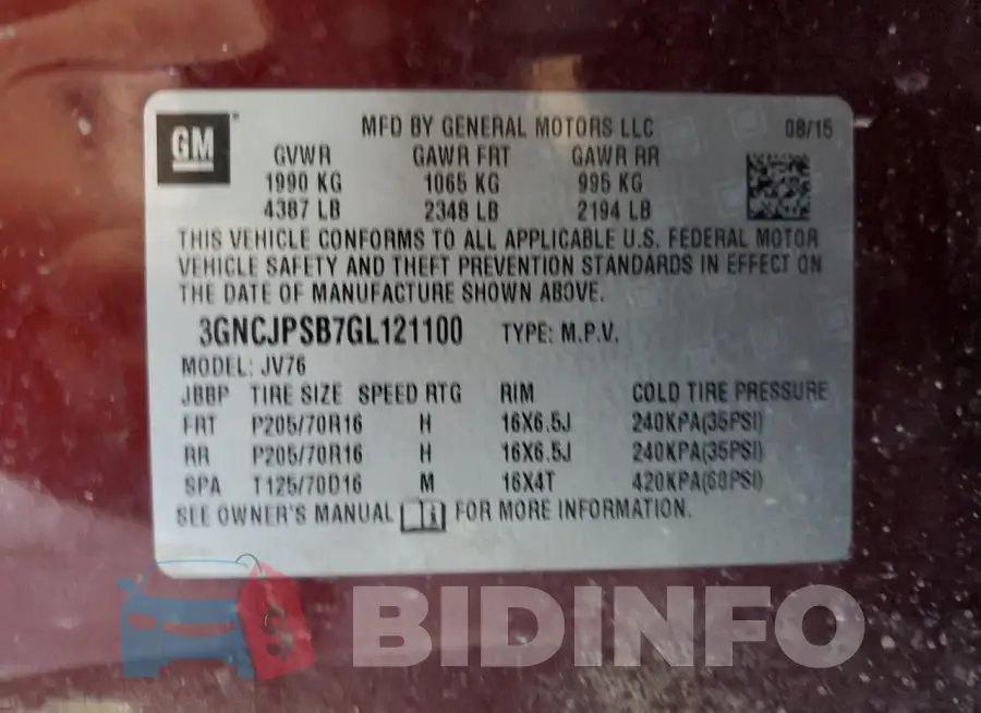 3GNCJPSB7GL121100 Photo# 13