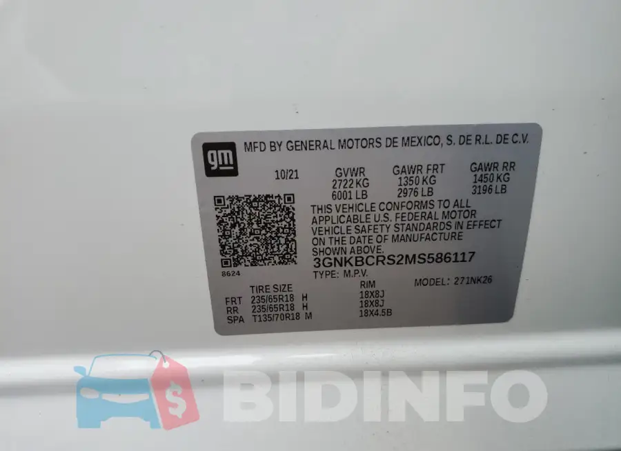 3GNKBCRS2MS586117 Photo# 13