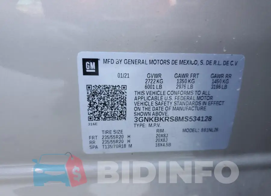 3GNKBKRS8MS534128 Photo# 14