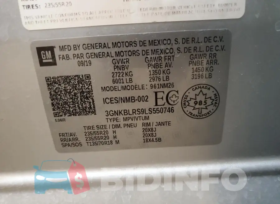 3GNKBLRS9LS550746 Photo# 14