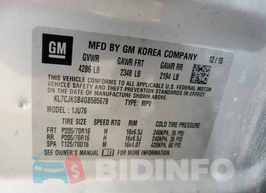 KL7CJKSB4GB585679 Photo# 13