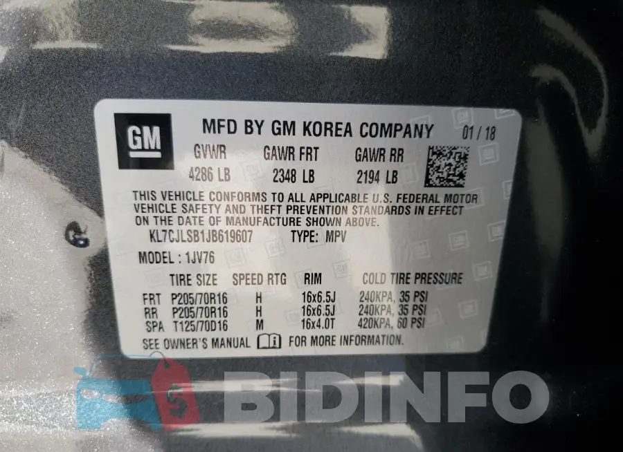 KL7CJLSB1JB619607 Photo# 13