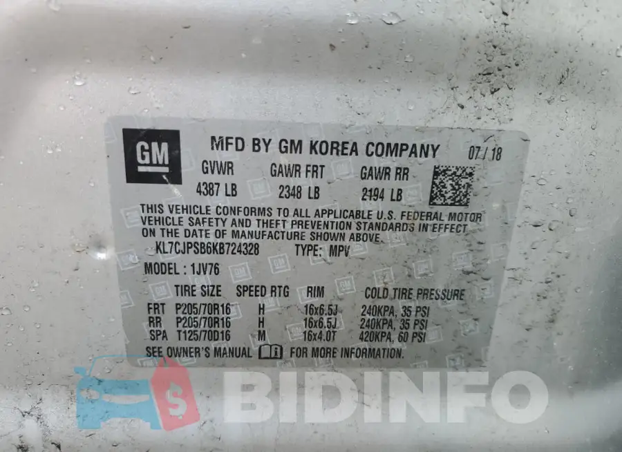 KL7CJPSB6KB724328 Photo# 12