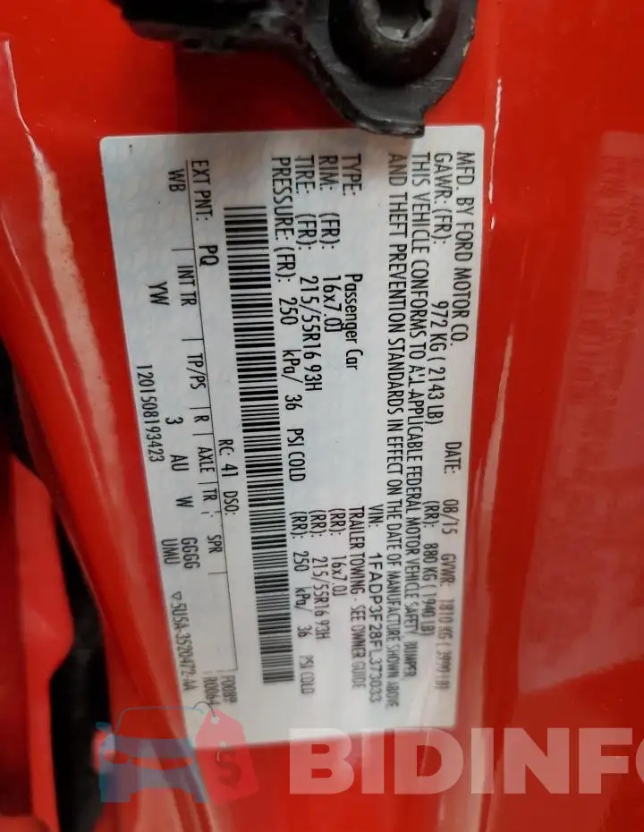 1FADP3F28FL373033 Photo# 12