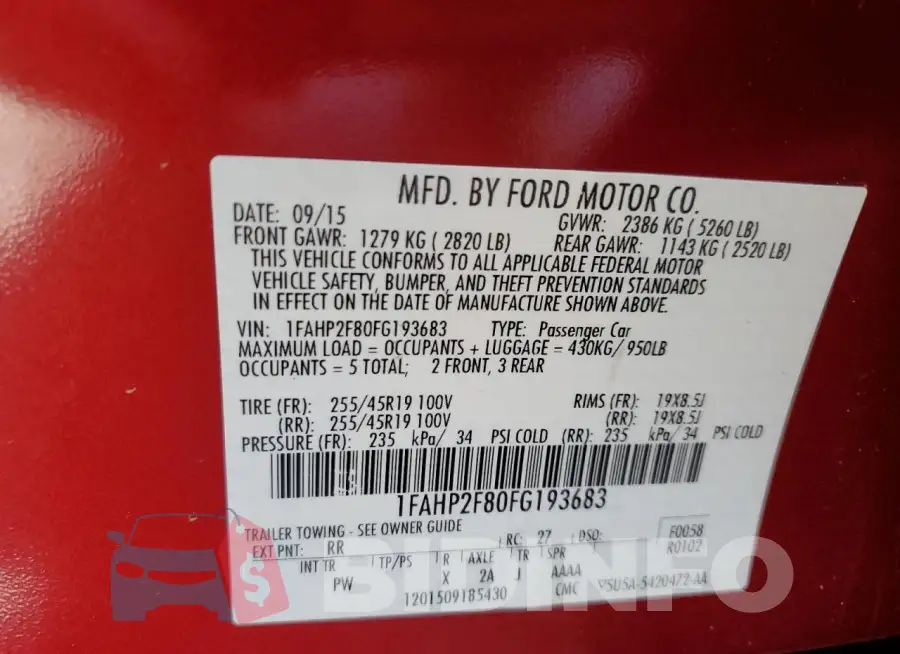 1FAHP2F80FG193683 Photo# 13