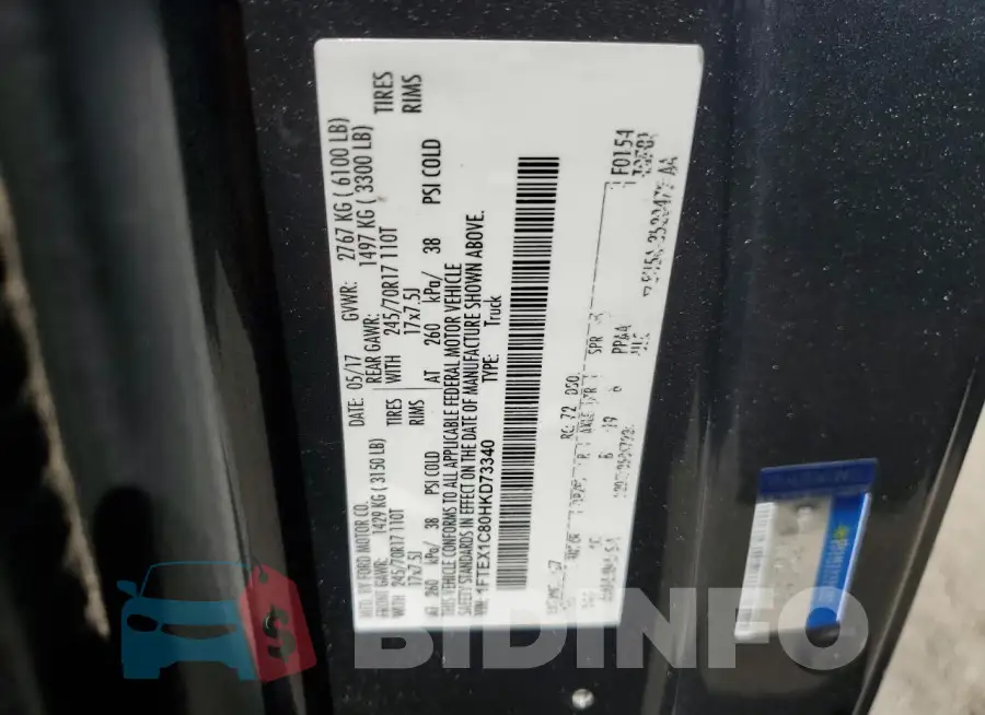 1FTEX1C80HKD73340 Photo# 12
