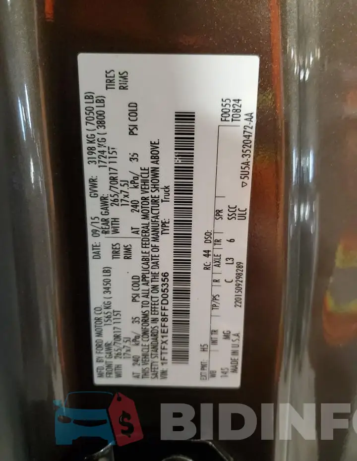 1FTFX1EF8FFD05356 Photo# 12