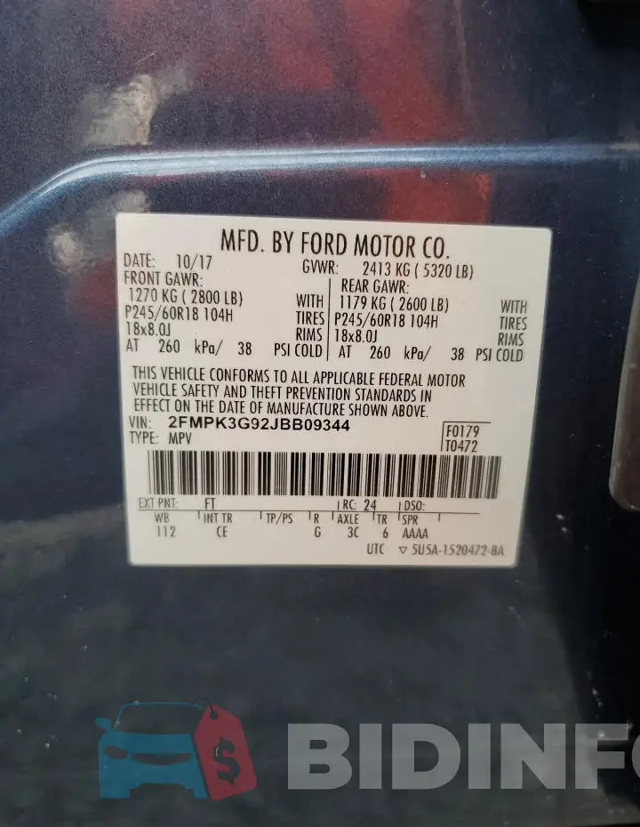 2FMPK3G92JBB09344 Photo# 14