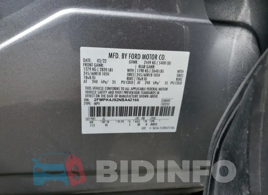 2FMPK4J92NBA42166 Photo# 12