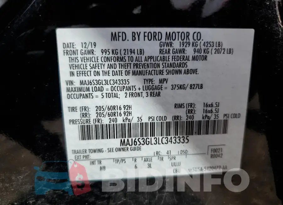 MAJ6S3GL3LC343335 Photo# 12
