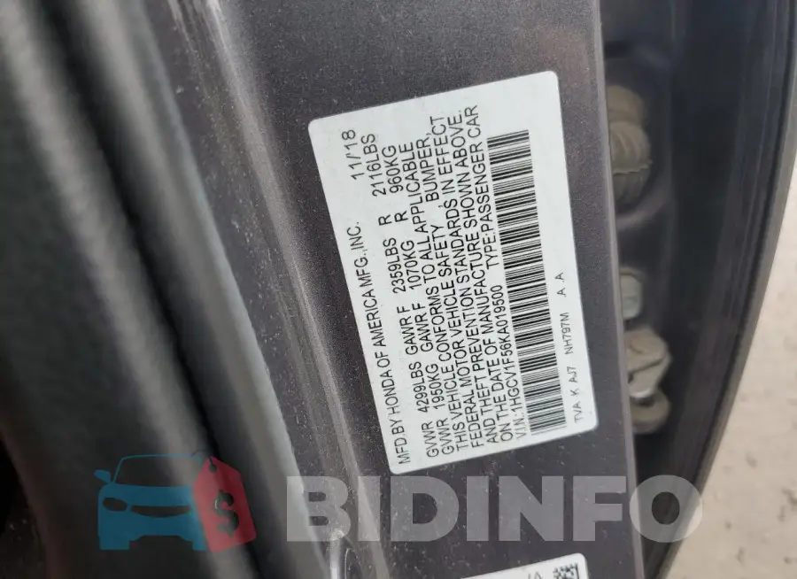 1HGCV1F56KA019500 Photo# 12
