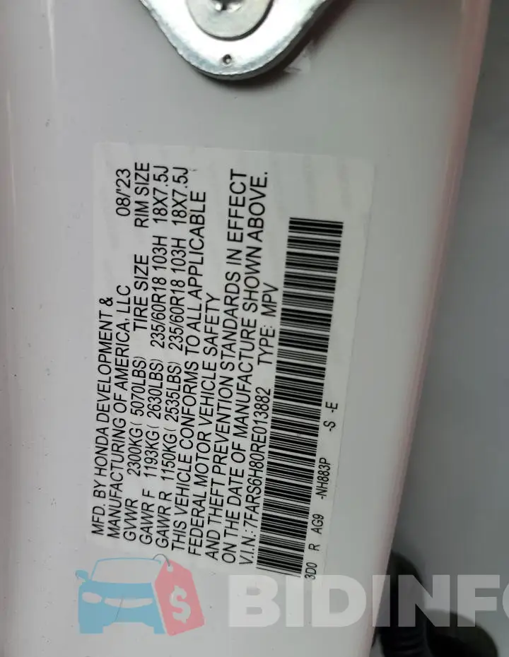 7FARS6H80RE013882 Photo# 13