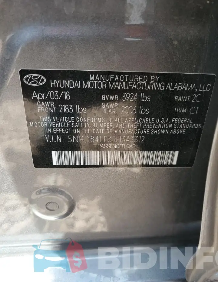 5NPD84LF3JH343312 Photo# 12
