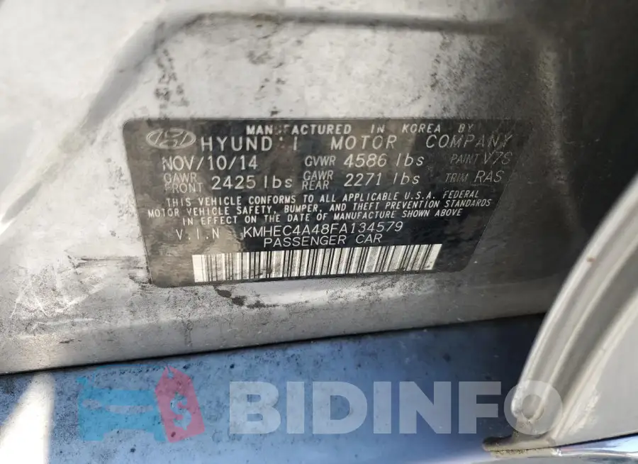 KMHEC4A48FA134579 Photo# 12