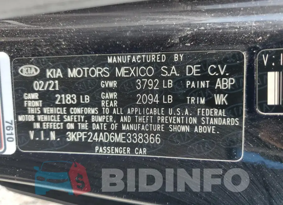 3KPF24AD6ME338366 Photo# 13