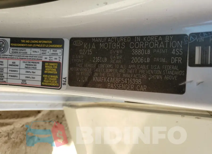 KNAFK4A68F5416398 Photo# 13