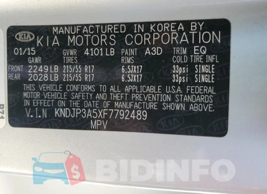 KNDJP3A5XF7792489 Photo# 13