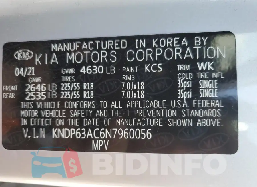 KNDP63AC6N7960056 Photo# 12