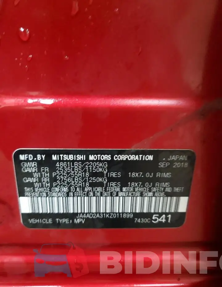 JA4AD2A31KZ011899 Photo# 13