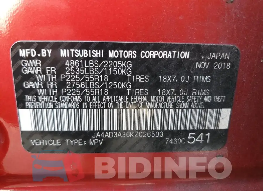 JA4AD3A36KZ026503 Photo# 14