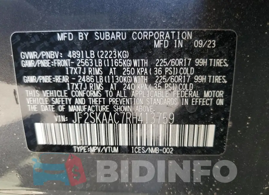 JF2SKAAC7RH413759 Photo# 13