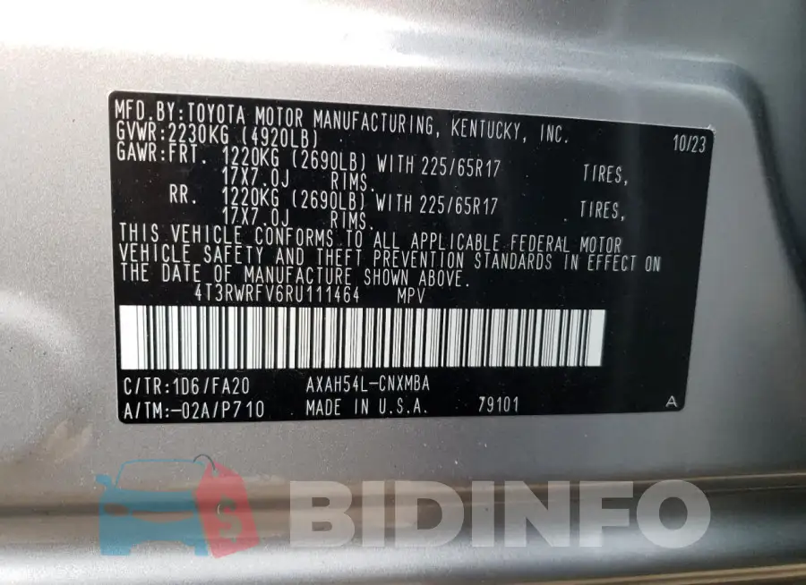 4T3RWRFV6RU111464 Photo# 14