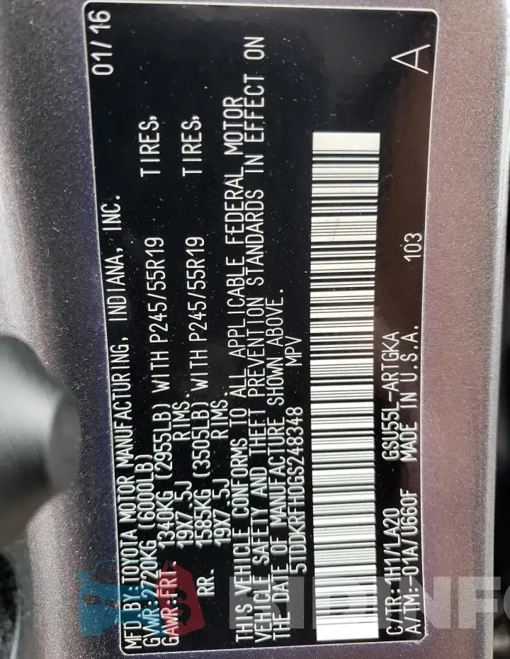 5TDDKRFH0GS248348 Photo# 13