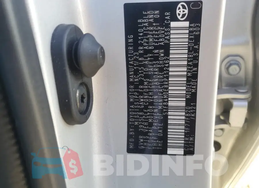 5YFB4MDE8RP112462 Photo# 12