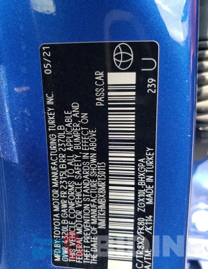 NMTKHMBX8MR130113 Photo# 14
