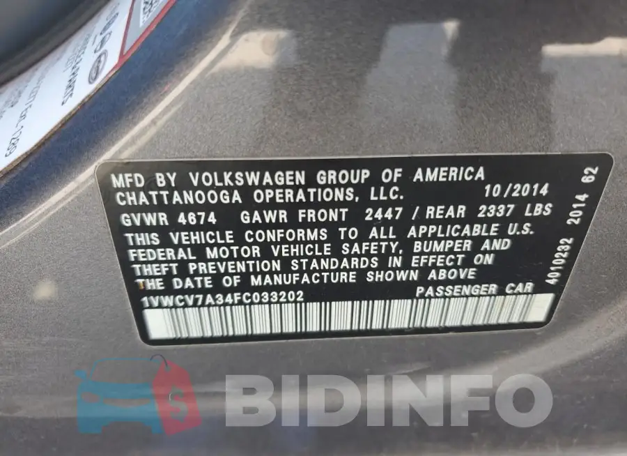 1VWCV7A34FC033202 Photo# 12
