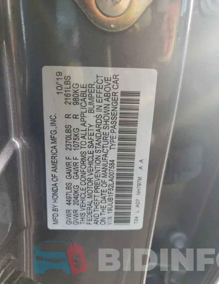 19UUB1F52LA007584 Photo# 12