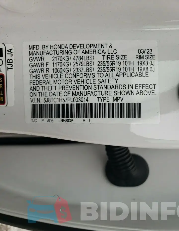 5J8TC1H57PL003014 Photo# 14
