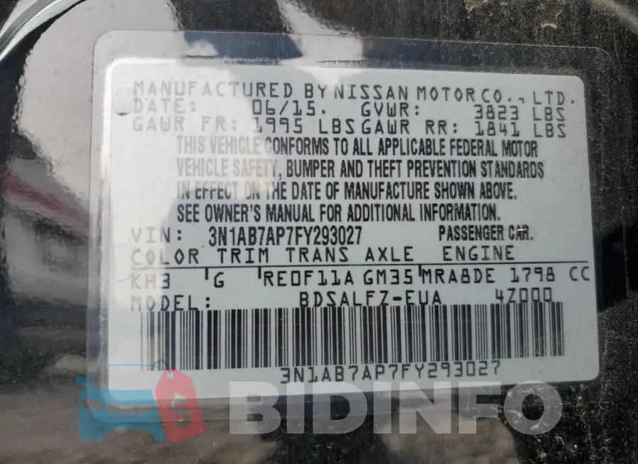 3N1AB7AP7FY293027 Photo# 12