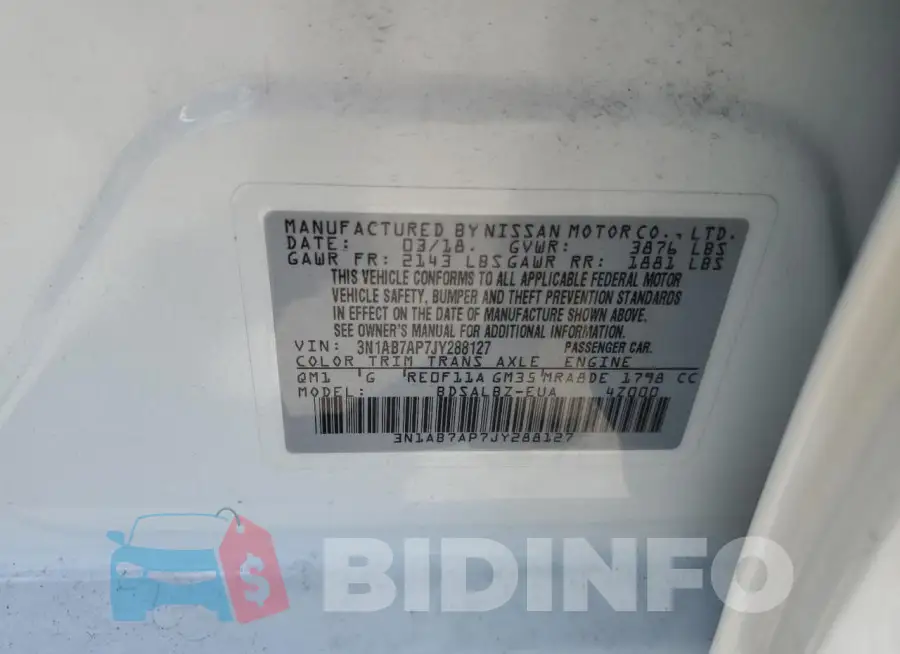 3N1AB7AP7JY288127 Photo# 12