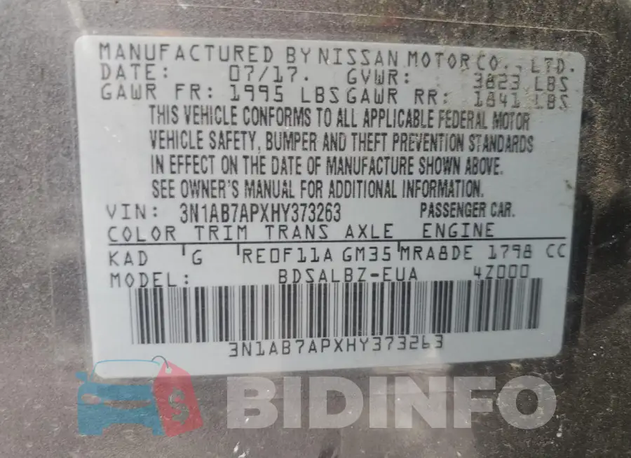 3N1AB7APXHY373263 Photo# 12