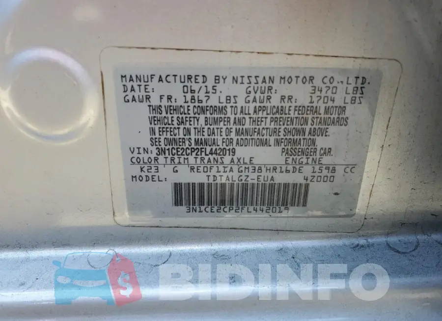 3N1CE2CP2FL442019 Photo# 13