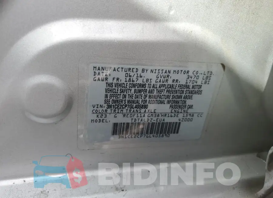 3N1CE2CP7GL405890 Photo# 12