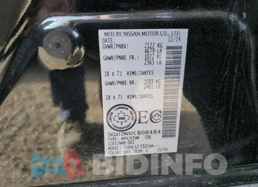 5N1AT2MVXFC808484 Photo# 13