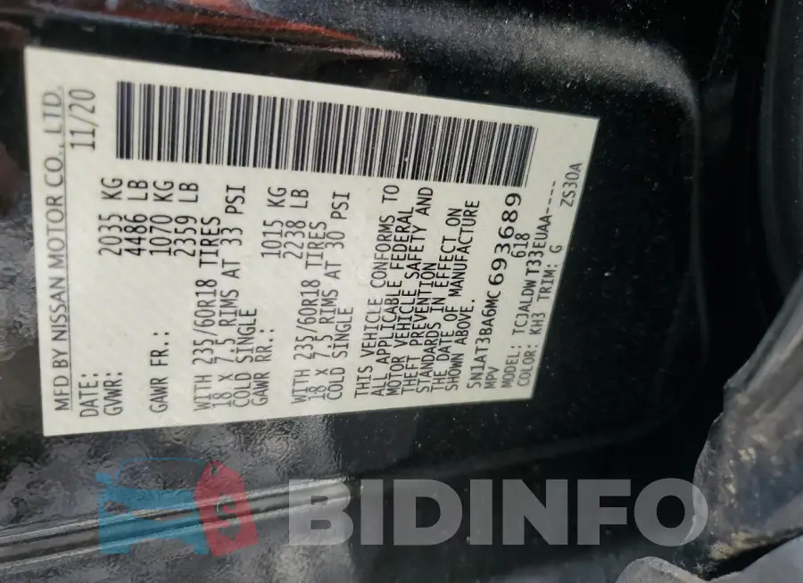 5N1AT3BA6MC693689 Photo# 12
