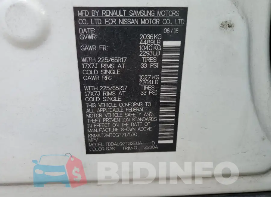 KNMAT2MT0GP717530 Photo# 14