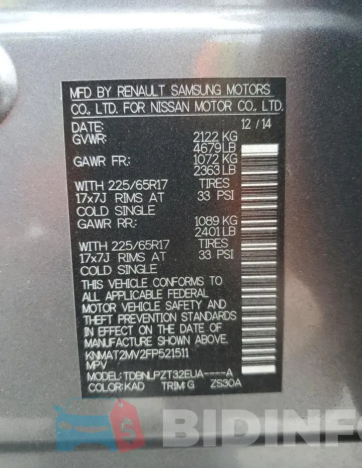 KNMAT2MV2FP521511 Photo# 13