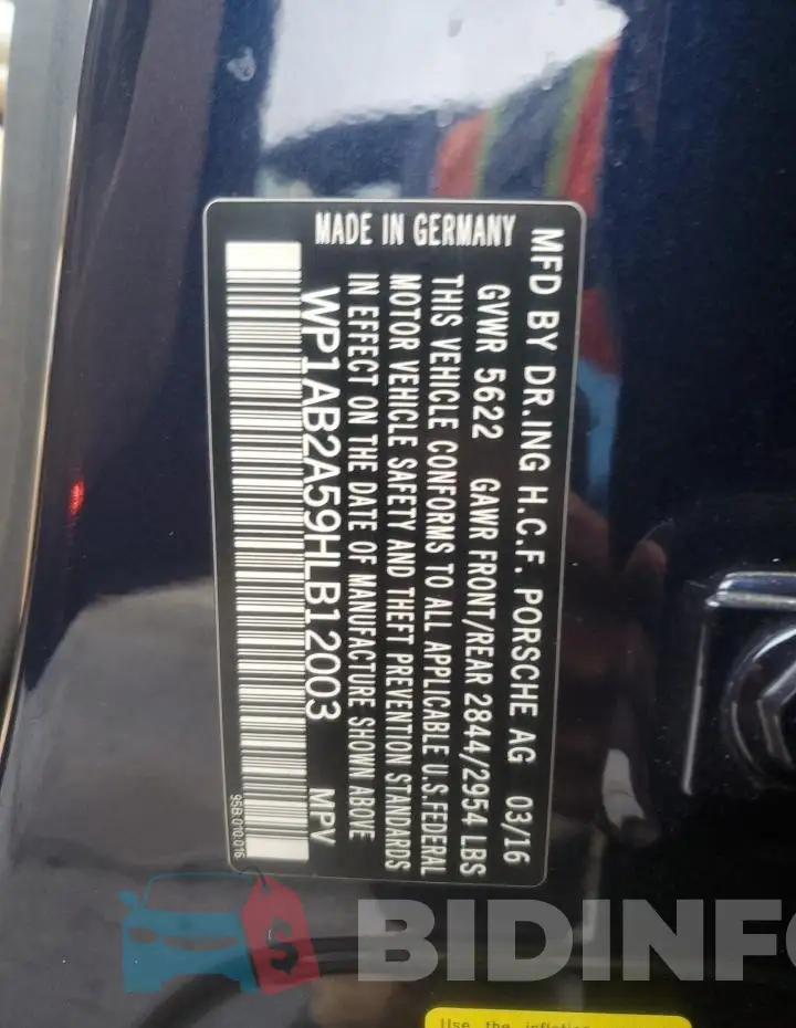WP1AB2A59HLB12003 Photo# 13
